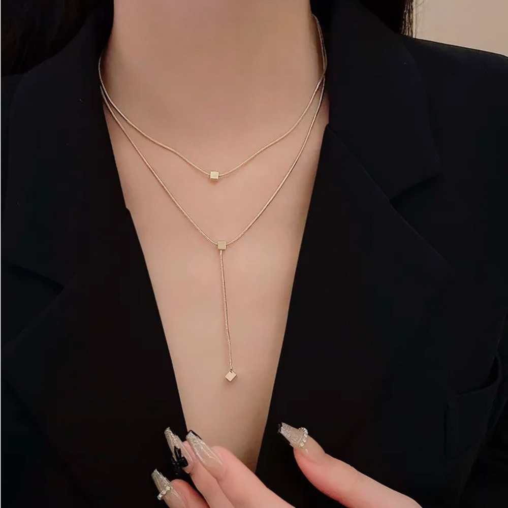 Minimalist Casual Style Square Edge Solid Color Titanium Steel 18 K Gold Plated